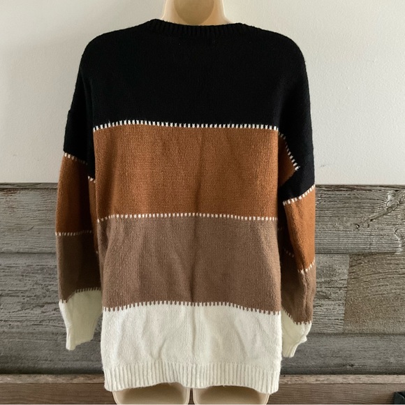 Angashion Women's Sweaters Casual Color Block Sweater Size XL (O1) - Picture 4 of 8